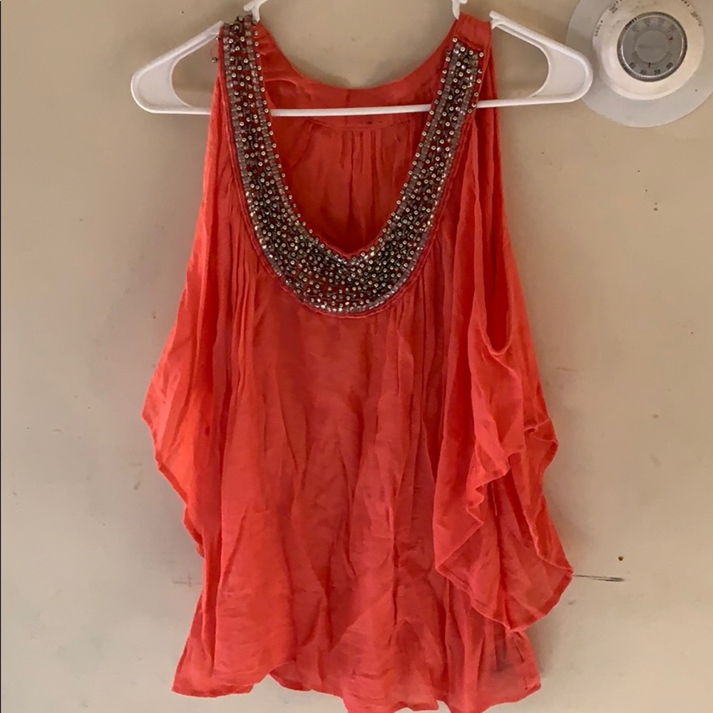✨neon pink/peach blouse✨